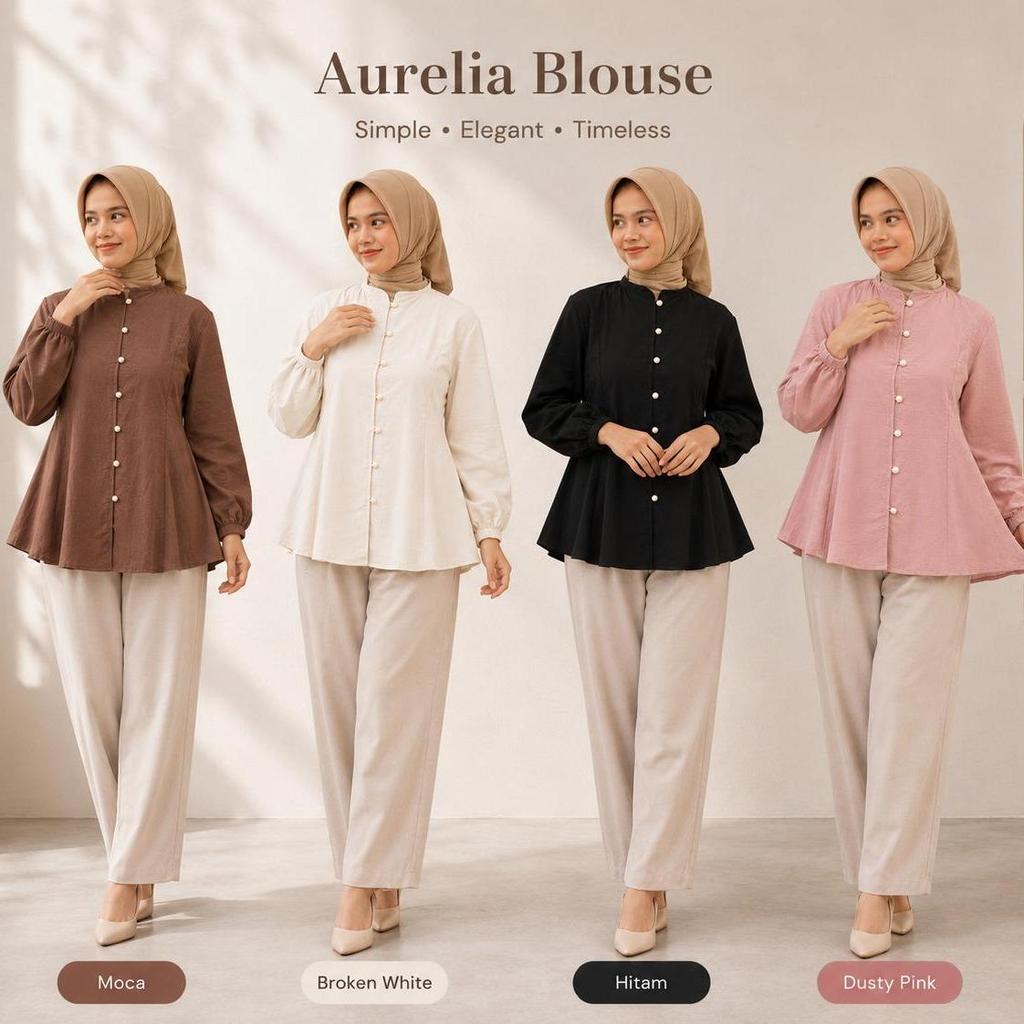 Aurelia Blouse Wanita Premium